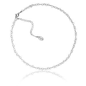 Choker - łańcuszek serduszka srebrny rodowany