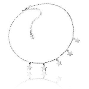 Choker z gwiazdkami srebrny