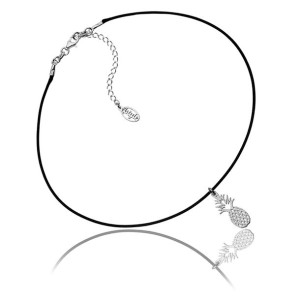 Choker z zawieszką ananas rodowany