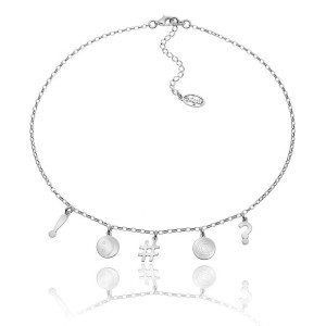 Choker z zawieszkami srebrny
