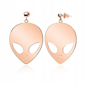 Kolczyki Alien GRAWER GRATIS srebrne złocenie róż