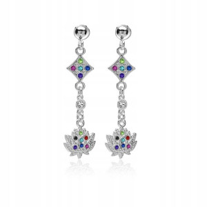 Kolczyki kwiat lotosu Swarovski Elements sreb. rod
