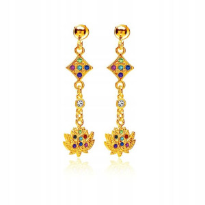 Kolczyki kwiat lotosu Swarovski Elements srebro zł