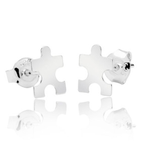 Kolczyki puzzle sztyft srebrne