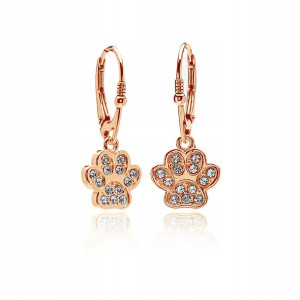 Kolczyki łapki Swarovski Elements srebro zł róż