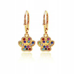 Kolczyki łapki Swarovski Elements srebro pozłacane