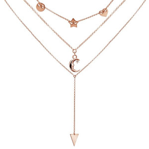 Layered necklace srebrny złocenie różowe