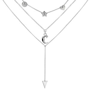 Layered necklace srebrny