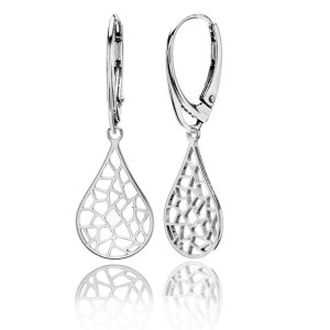 Kolczyki łezki ażurowe srebrne