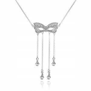 Naszyjnik maska wenecka Swarovski Elements srebrny