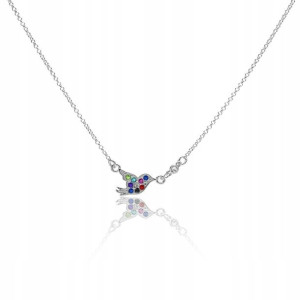 Naszyjnik ptaszek Swarovski Elements srebrny rod