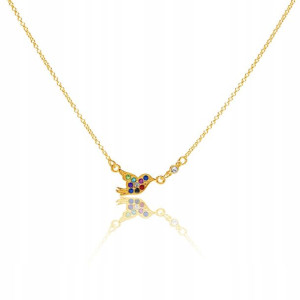Naszyjnik ptaszek Swarovski Elements srebrny pozł