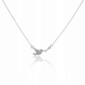 Naszyjnik ptaszek Swarovski Elements srebrny