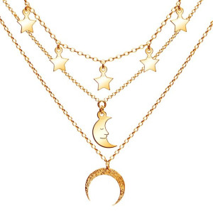 Naszyjnik warstwowy Layered necklace pozłacany