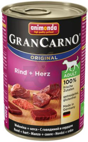 ANIMONDA GranCarno Adult Dog smak: Wołowina i serca 12 x 400g