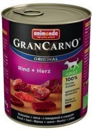 ANIMONDA GranCarno Adult Dog smak: Wołowina i serca  12 x 800g
