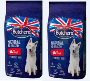 BUTCHER'S Butcher's Natural&Healthy Dog Dry z wołowiną 2x10kg