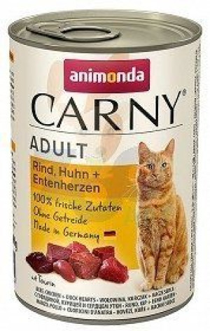 ANIMONDA Cat Carny Adult smak:  Wołowina, kurczak i serca kacze  6x400g