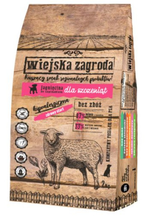 Wiejska Zagroda Jagnięcina ze Szpinakiem 10kg (5x2kg) (dla szczeniąt)