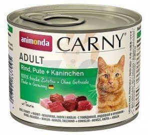 ANIMONDA Cat Carny Adult smak: wołowina, indyk i królik 12x200g