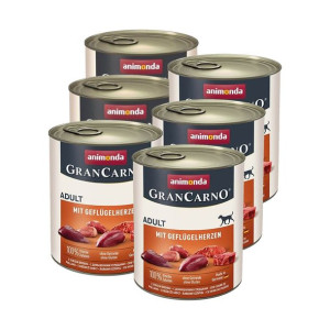 ANIMONDA GranCarno Adult Dog smak: Serca Drobiowe 6x800g