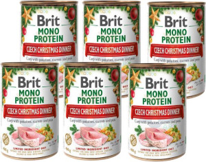 BRIT MONO PROTEIN Christmas Carp - Karp Z Sałatką Ziemniaczaną 6x400g
