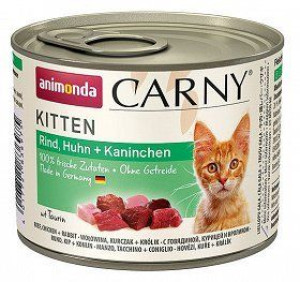 ANIMONDA Cat Carny Kitten smak: wołowina, kurczak i królik 200g