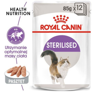 ROYAL CANIN  Sterilised 12x85g karma mokra - pasztet dla kotów dorosłych, s