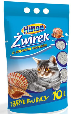 HILTON Żwirek Bentonitowy Zbrylający -  Morski dla kota 10L