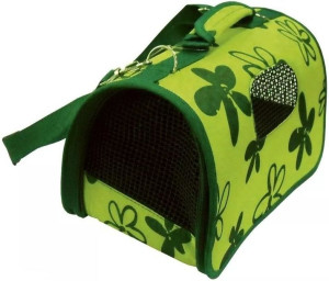 HILTON Torba transportowa Zielona kwiaty 50x26x27cm dla kota/psa