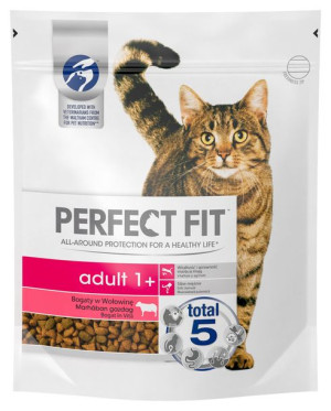 PERFECT FIT (Adult 1+) 750g Bogaty w wołowinę - sucha karma dla kota dorosł