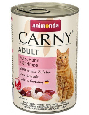 ANIMONDA Cat Carny Adult smak:,indyk, kurczak i krewetki 400g