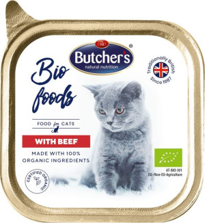 BUTCHER'S Bio Food Cat z wołowiną i cielęciną 85g