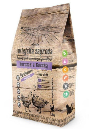Wiejska Zagroda Kurczak z kaczką dla kota 1,6kg