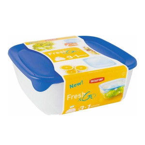 Curver Zestaw pojemnik do żywności Fresh & Go 0,8L + 1,7L + 2,9L + 0,25L -