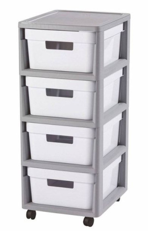 Curver Regał Infinity 4x11 L szaro-biały