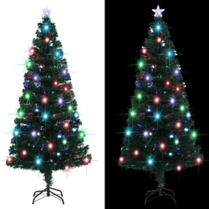 Sztuczna choinka ze stojakiem/ LED, 180 cm, światłowód