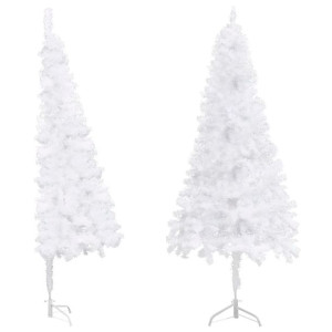 Sztuczna choinka narożna, biała, 120 cm, PVC