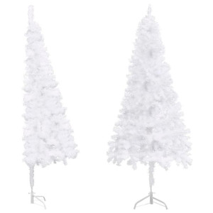 Sztuczna choinka narożna, biała, 150 cm, PVC