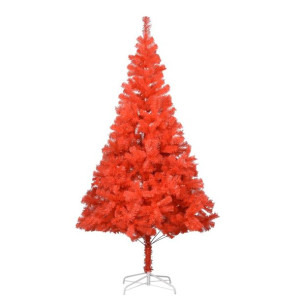 Sztuczna choinka ze stojakiem, czerwona, 210 cm, PVC