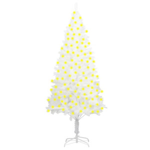 Sztuczna choinka z lampkami LED, biała, 240 cm