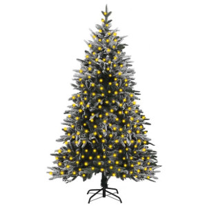 Sztuczna choinka flokowana śniegiem, z LED, 210 cm, PVC&PE