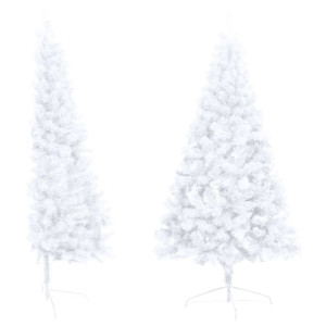 Sztuczna choinka ze stojakiem, połowa, biała, 120 cm, PVC