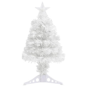 Sztuczna choinka z LED biała, 64 cm, włókno optyczne