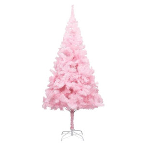 Sztuczna choinka ze stojakiem, różowa, 210 cm, PVC