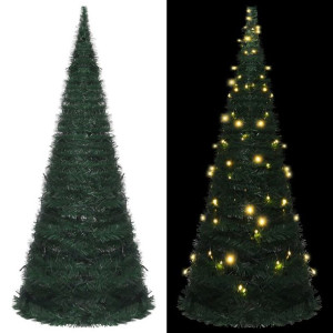 Sztuczna choinka z girlandy z lampkami LED, zielona, 210 cm