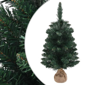 Sztuczna choinka ze stojakiem, zielona, 90 cm, PVC