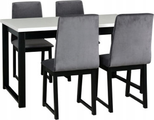 Stół AL-3 LOFT 80x140/180 i 4 krzesła HK-6 do jadalni kolory RIBES