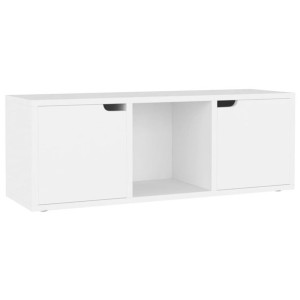 Szafka pod telewizor, biała, 88,5x27,5x30,5 cm, płyta wiórowa