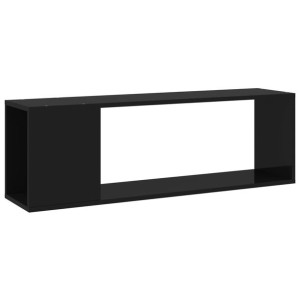 Szafka pod TV, czarna z połyskiem, 100x24x32 cm, płyta wiórowa